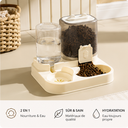 Distributeur Automatique 2-en-1 Eau & Croquettes pour Chats et Chiens 🐾