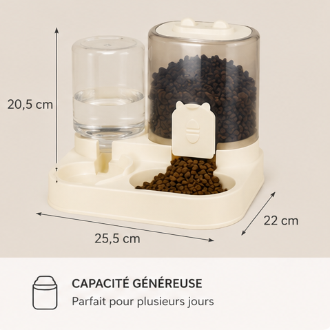 Distributeur Automatique 2-en-1 Eau & Croquettes pour Chats et Chiens 🐾