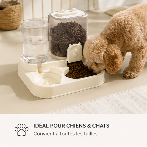 Distributeur Automatique 2-en-1 Eau & Croquettes pour Chats et Chiens 🐾