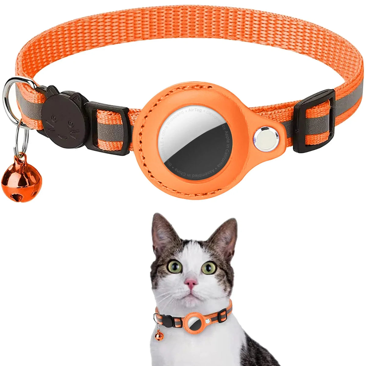 Collier pour Chat avec Support AirTag – Réfléchissant & Sécurisé