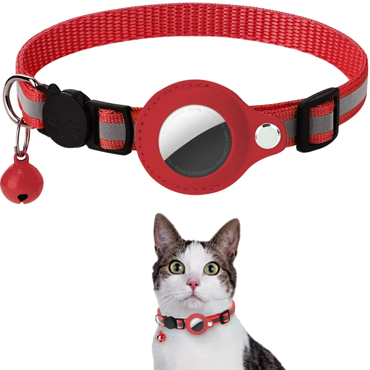 Collier pour Chat avec Support AirTag – Réfléchissant & Sécurisé