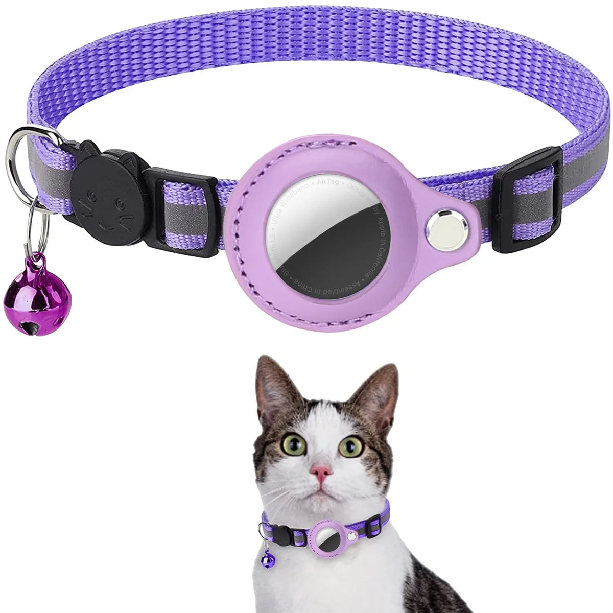 Collier pour Chat avec Support AirTag – Réfléchissant & Sécurisé