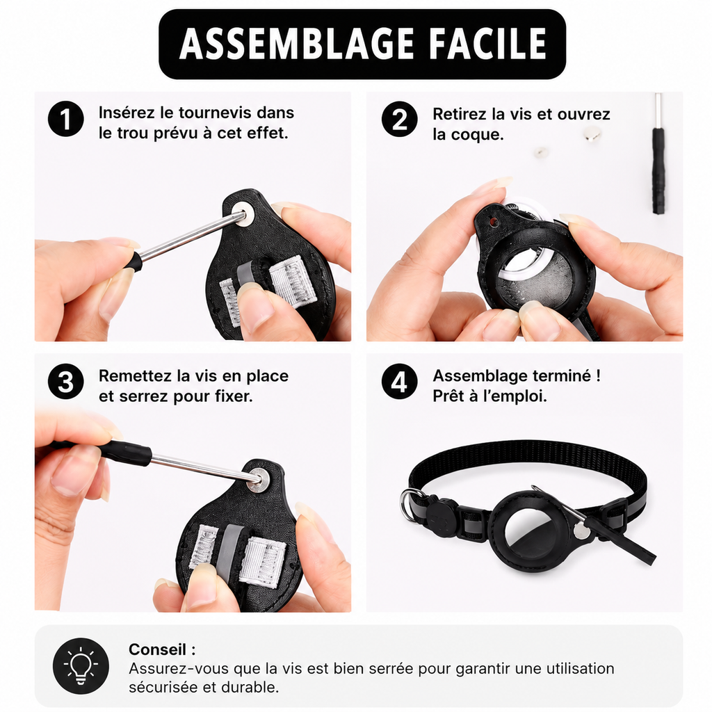 Collier pour Chat avec Support AirTag – Réfléchissant & Sécurisé